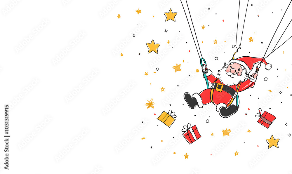Doodle Christmas and New Year Cards - 2D Hand-drawn Illustrations on White Background Doodle Christmas and New Year Cards - 2D Hand-drawn Illustrations on White Background