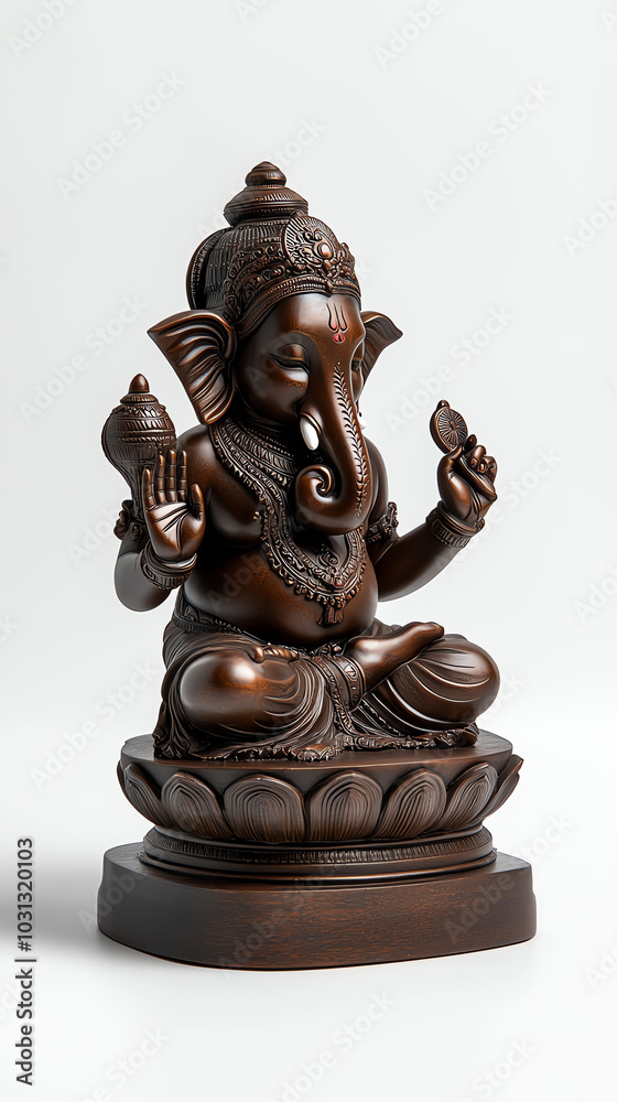 Bronze Ganesh statue, white isolate background Bronze Ganesh statue, white isolate background
