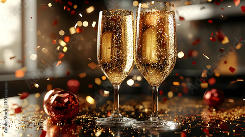 Two sparkling champagne flu...