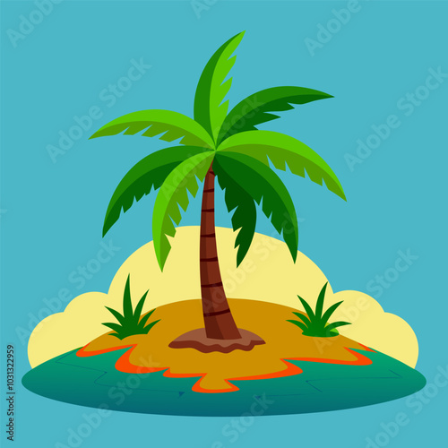 beautifull Topical island with palm trees