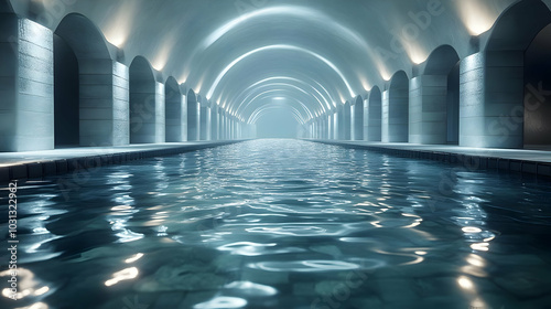 Serene underground corridor...