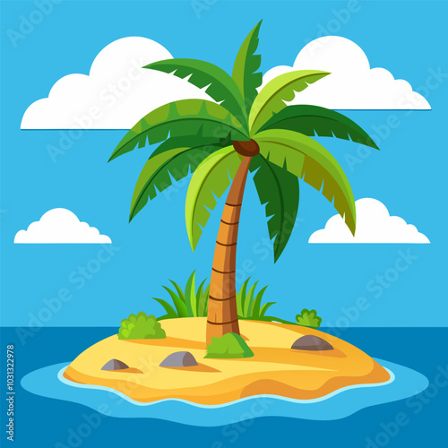 beautifull Topical island with palm trees