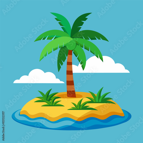 beautifull Topical island with palm trees