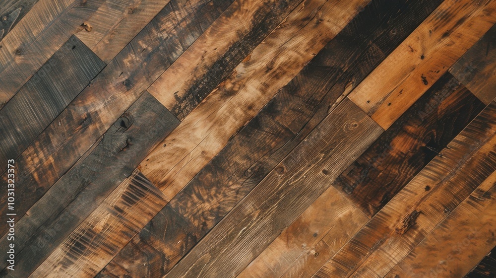 Rustic Wooden Floor with Rich Textures and Tones