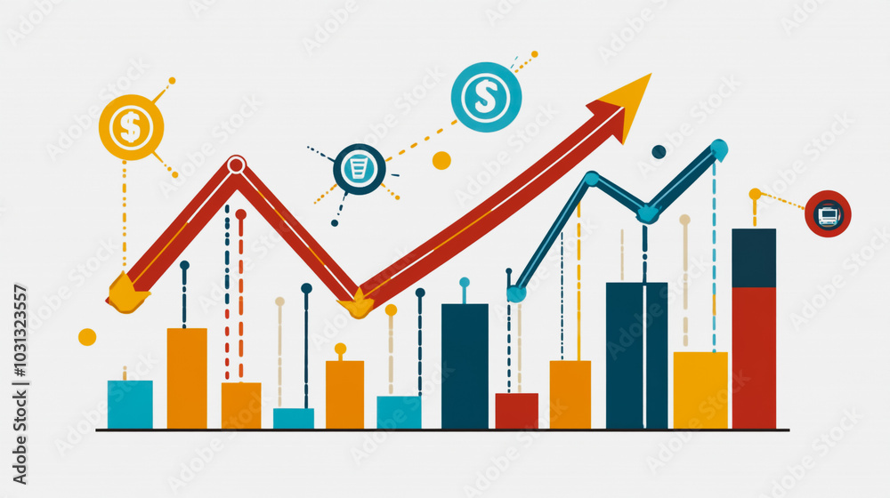 Abstract white background with Colorful charts and graphs with statistics to innovative analyze business potential and forecast future development of companies growth. Abstract white background with Colorful charts and graphs with statistics to innovative analyze business potential and forecast future development of companies growth.