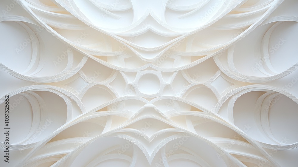 Abstract white texture with curved shapes on a smooth background. Abstract white texture with curved shapes on a smooth background.