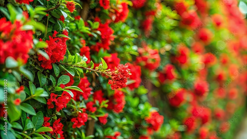 A close-up view of vibrant red flowers blooming in a lush green foliage, creating a captivating tapestry of nature's artistry. A close-up view of vibrant red flowers blooming in a lush green foliage, creating a captivating tapestry of nature's artistry.
