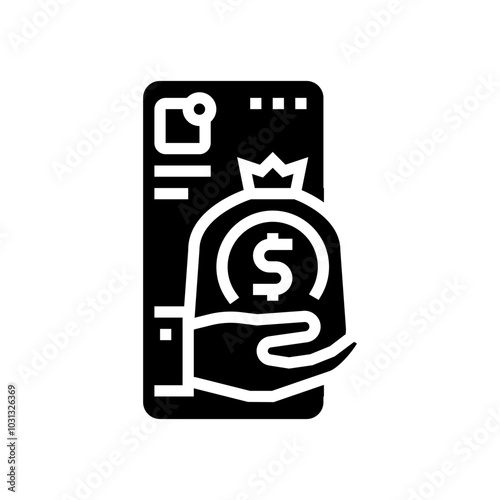 app budget planning glyph icon vector. app budget planning sign. isolated symbol illustration