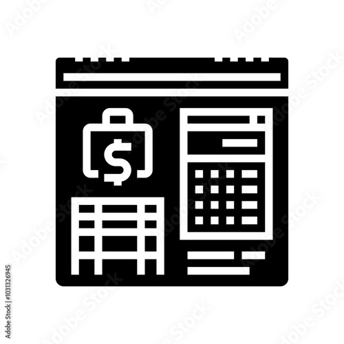 yearly budget budget planning glyph icon vector. yearly budget budget planning sign. isolated symbol illustration