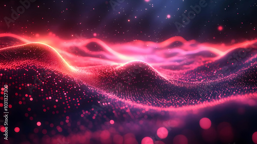 Abstract digital waves with...