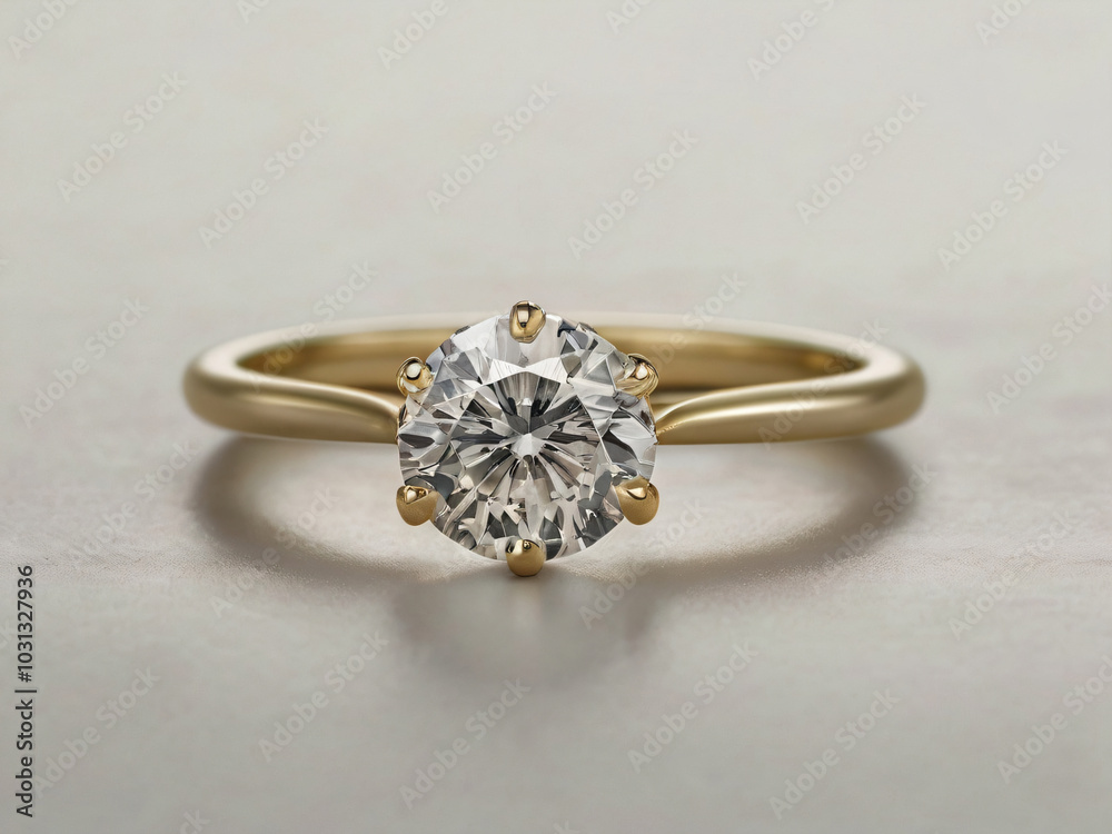 Elegant wedding ring featuring a brilliant diamond. Elegant wedding ring featuring a brilliant diamond.