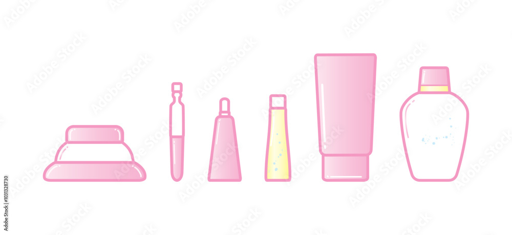 Collection of skincare and bodycare containers Collection of skincare and bodycare containers