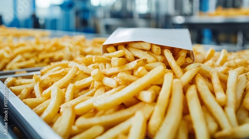 Delicious golden french fries piled high ready to satisfy your cravings and perfect for sharing with friends and family photo