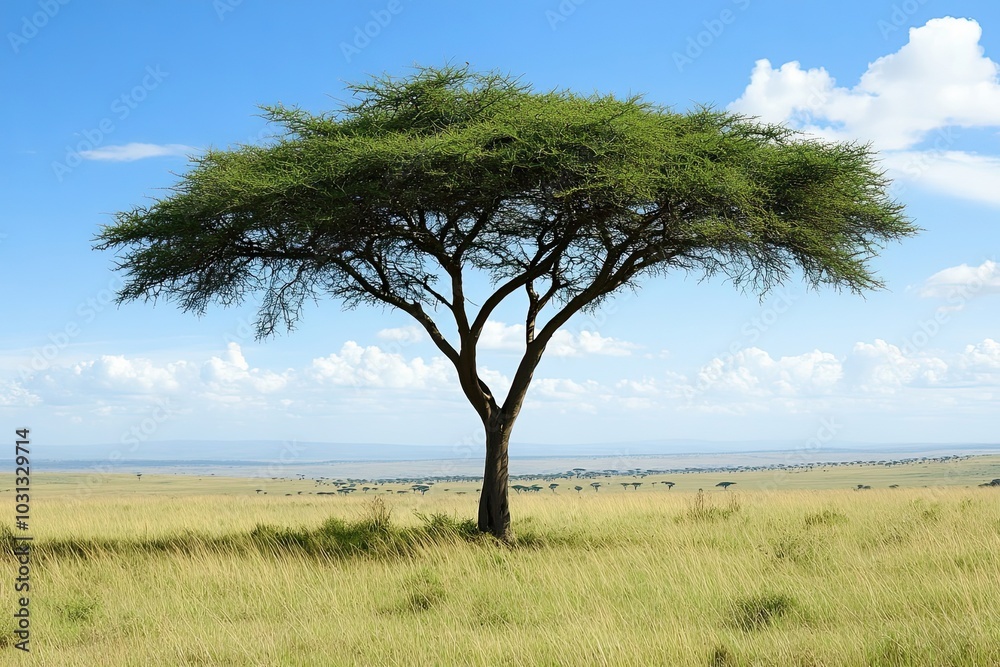 A Single Acacia Tree in a Savanna Landscape A Single Acacia Tree in a Savanna Landscape