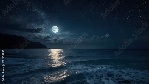 moon over the sea