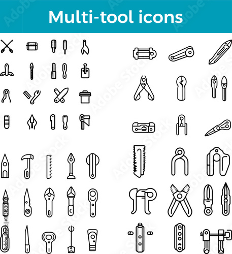 multi-tool icon vector versatile outdoor gadget design