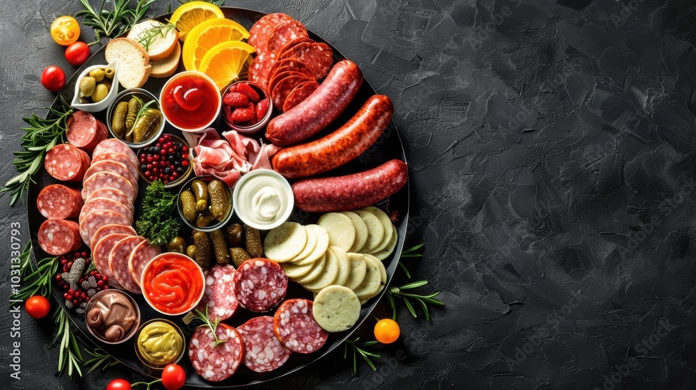 Assorted Meat and Cheese Platter Arrangement Assorted Meat and Cheese Platter Arrangement