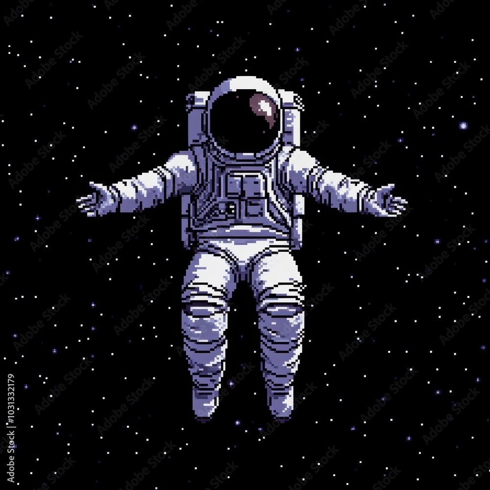 Fototapeta premium Astronaut Pixel Art.