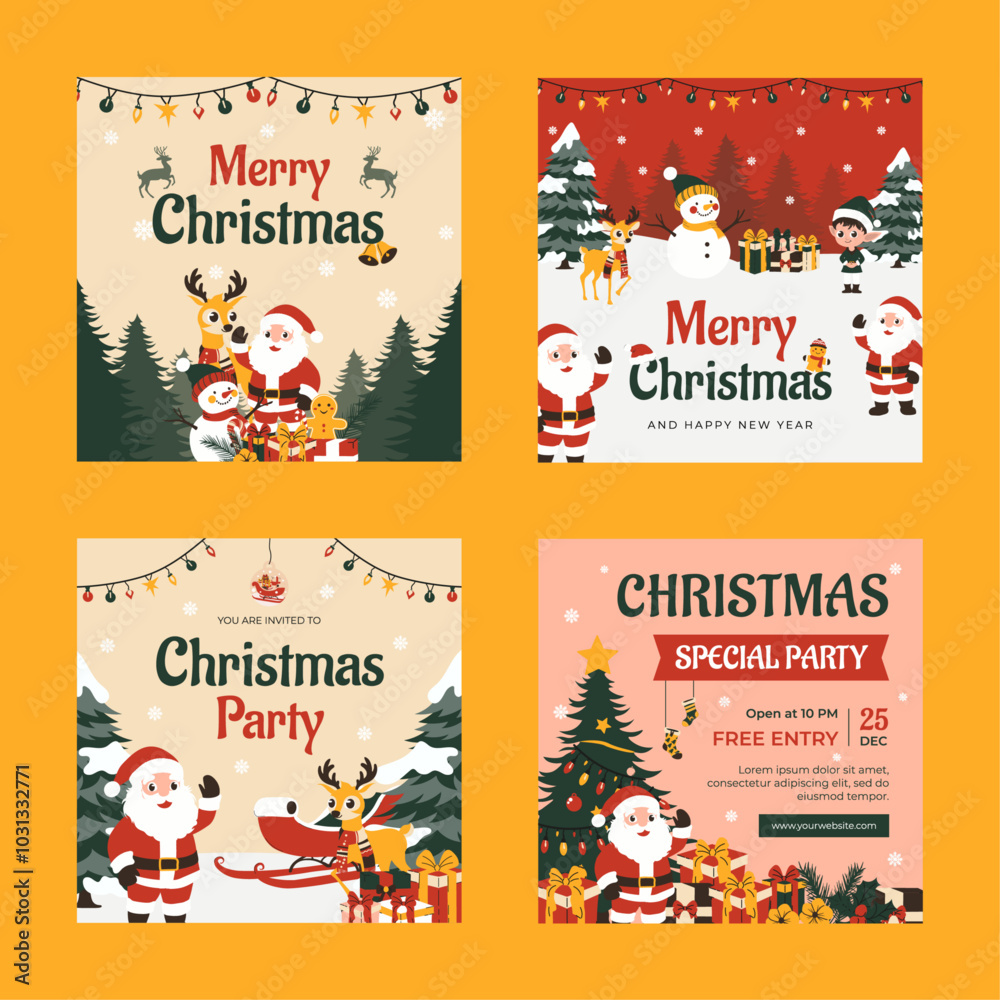 Fototapeta premium Christmas Social Media Collection