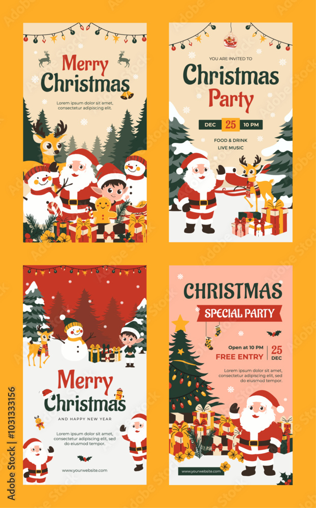 Fototapeta premium Christmas Social Media Collection