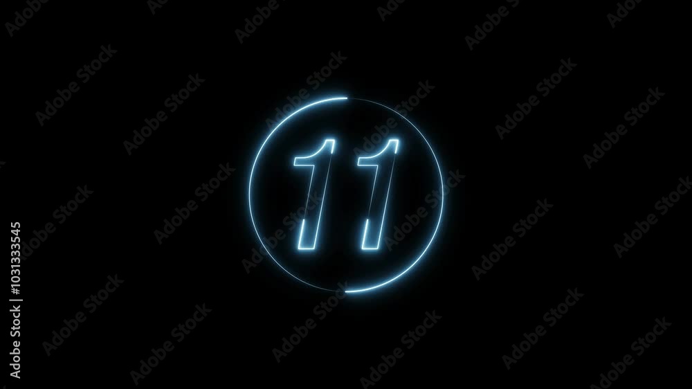 Glowing Neon Counting Text Number Animation. Glowing Neon Counting Text Number Animation.