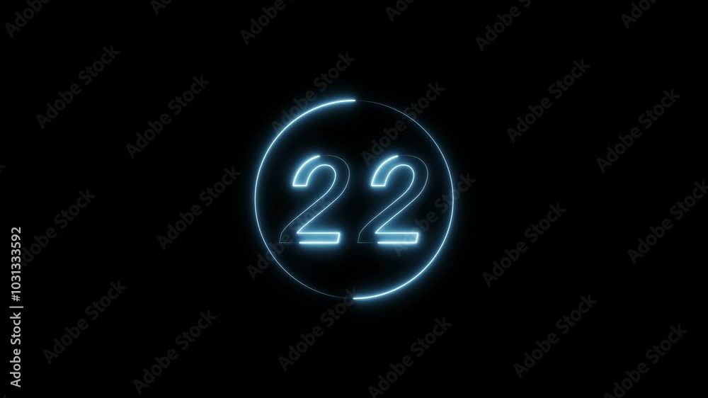 Glowing Neon Counting Text Number Animation. Glowing Neon Counting Text Number Animation.