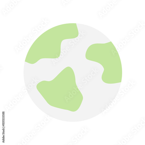 A simple green and white globe icon.