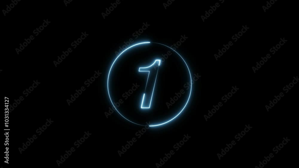 Glowing Neon Counting Text Number Animation. Glowing Neon Counting Text Number Animation.