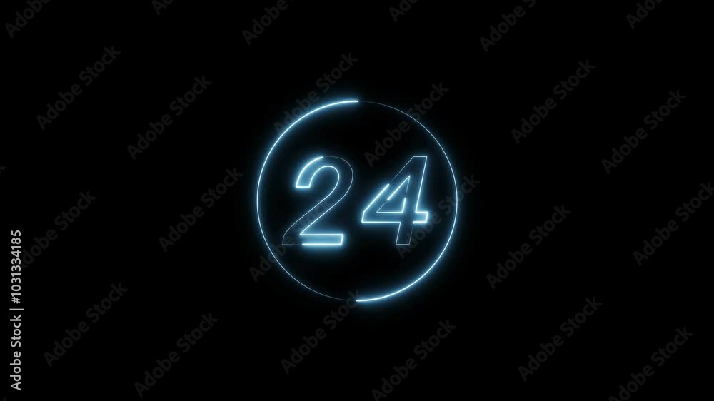 Glowing Neon Counting Text Number Animation. Glowing Neon Counting Text Number Animation.