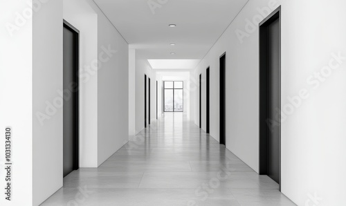 Modern Office Hallway.