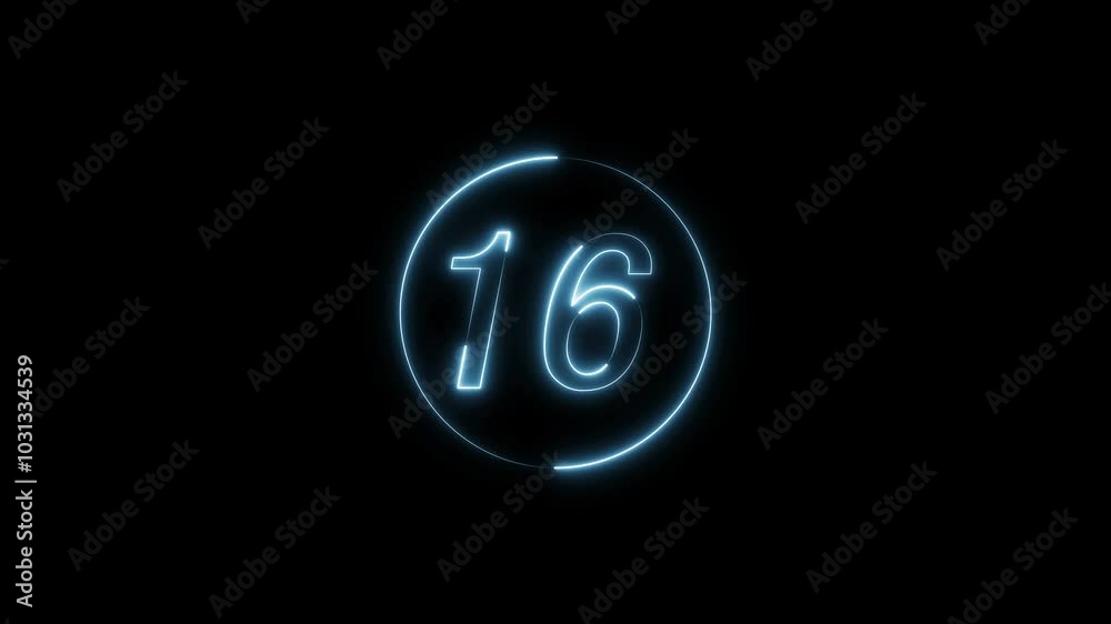 Glowing Neon Counting Text Number Animation. Glowing Neon Counting Text Number Animation.