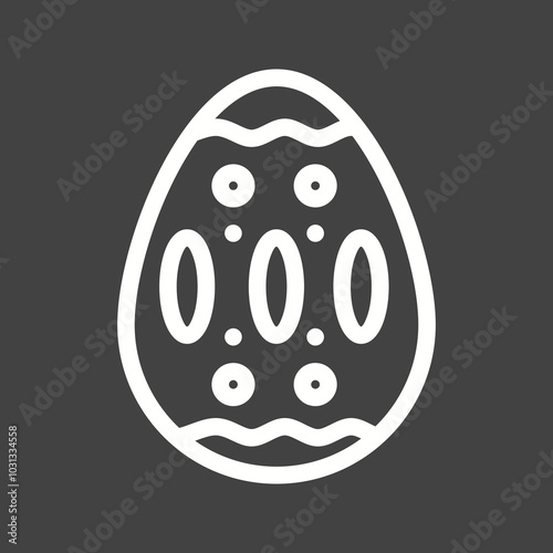 White egg with eyes, dots, and 000 inside on a grey background.