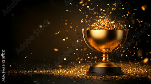 A gleaming trophy overflowi...
