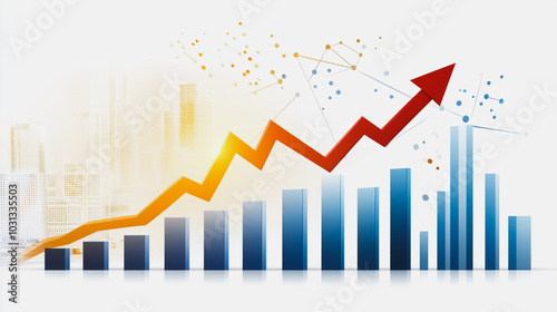 charts and graphs with statistics to innovative analyze business potential and forecast future development of companies growth.