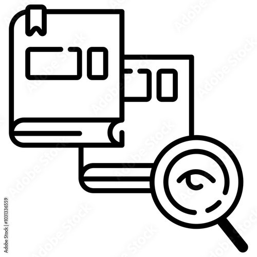 A black and white illustration of a book with a bookmark, next to a smartphone.