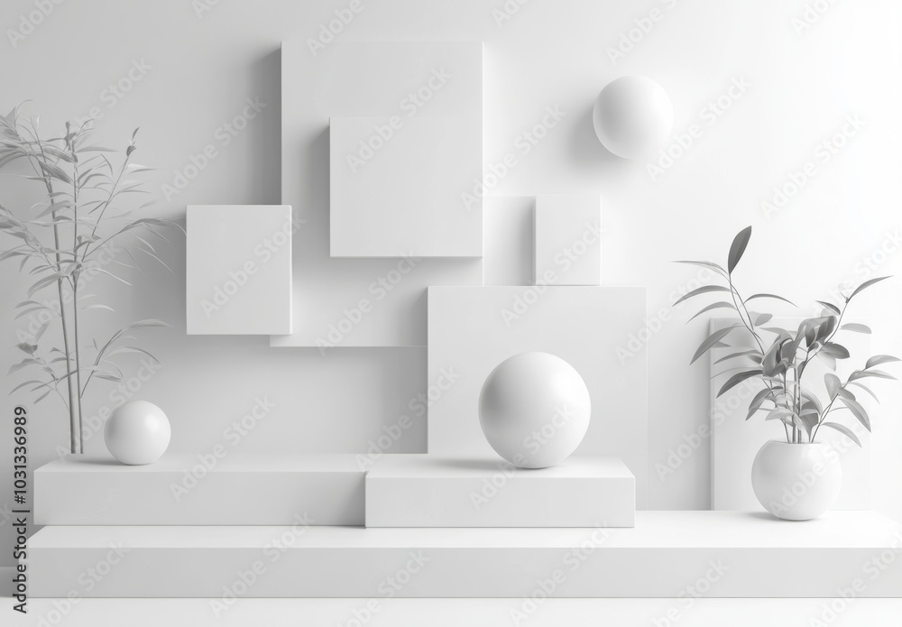 Minimalist White Scene. Minimalist White Scene.