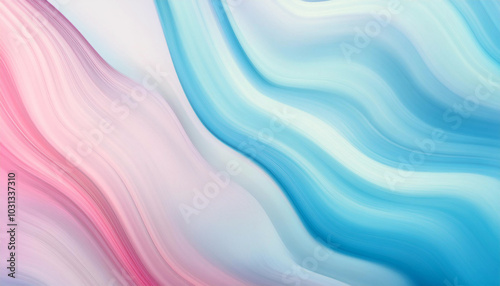 Serene Blue Pink Abstract Waves: A Calming Visual Symphony of Fluid, Swirling Colors.