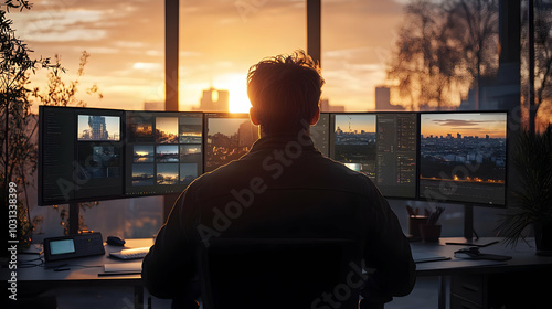 Person working at a compute...