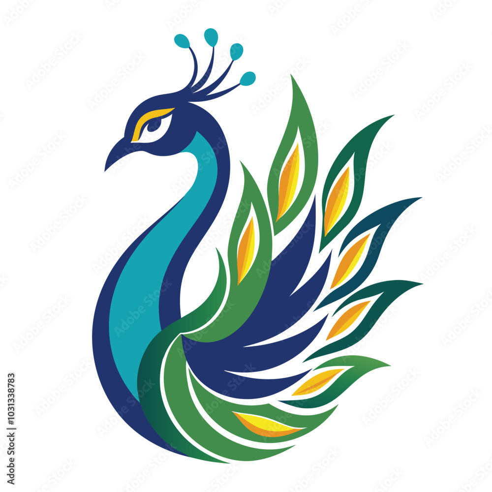 Obraz premium Peacock vector logo design 9