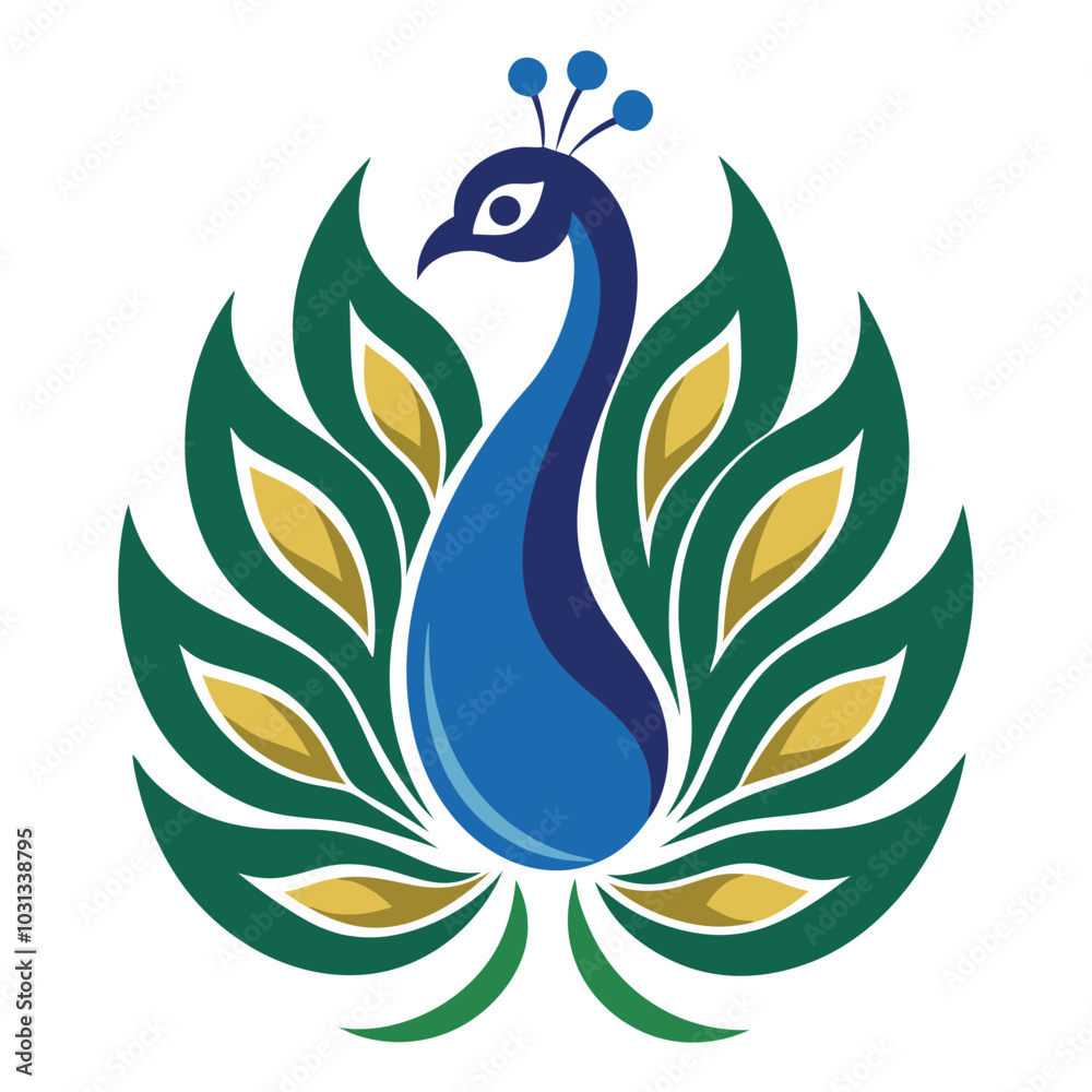 Fototapeta premium Peacock vector logo design 10