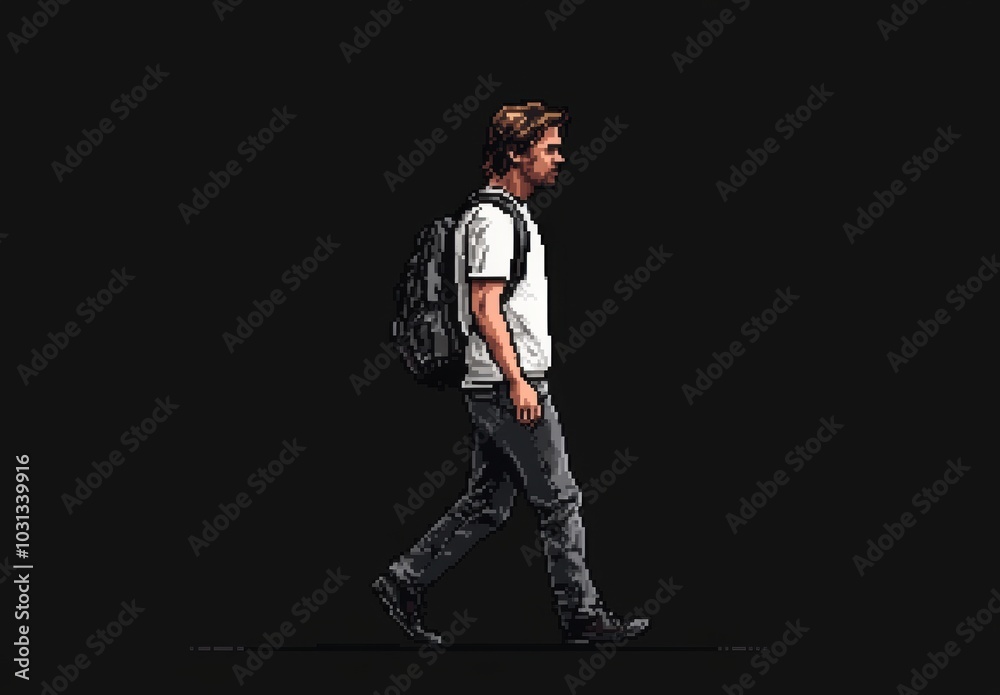 Pixel Man Walking. Pixel Man Walking.