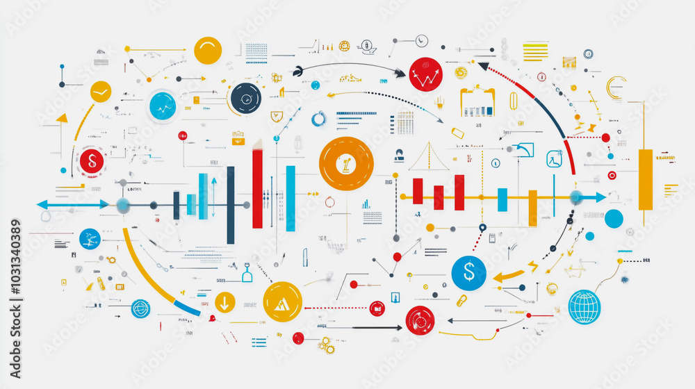 Abstract white background with Colorful charts and graphs with statistics to innovative analyze business potential and forecast future development of companies growth. Abstract white background with Colorful charts and graphs with statistics to innovative analyze business potential and forecast future development of companies growth.