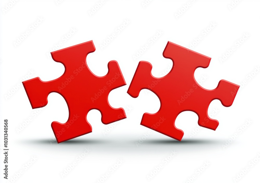Red Puzzle Pieces. Red Puzzle Pieces.