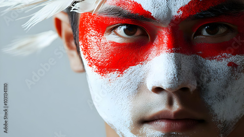 Close-up of a person with a...