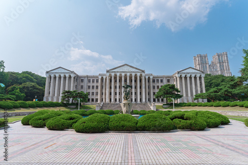 Wallpaper Mural Seoul, South Korea - April 20, 2024, Kyung Hee University Peace and Cherry Tree Main Conference Room. Famous and well-known tourist attractions Torontodigital.ca