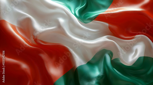 A close-up of a wavy flag f...