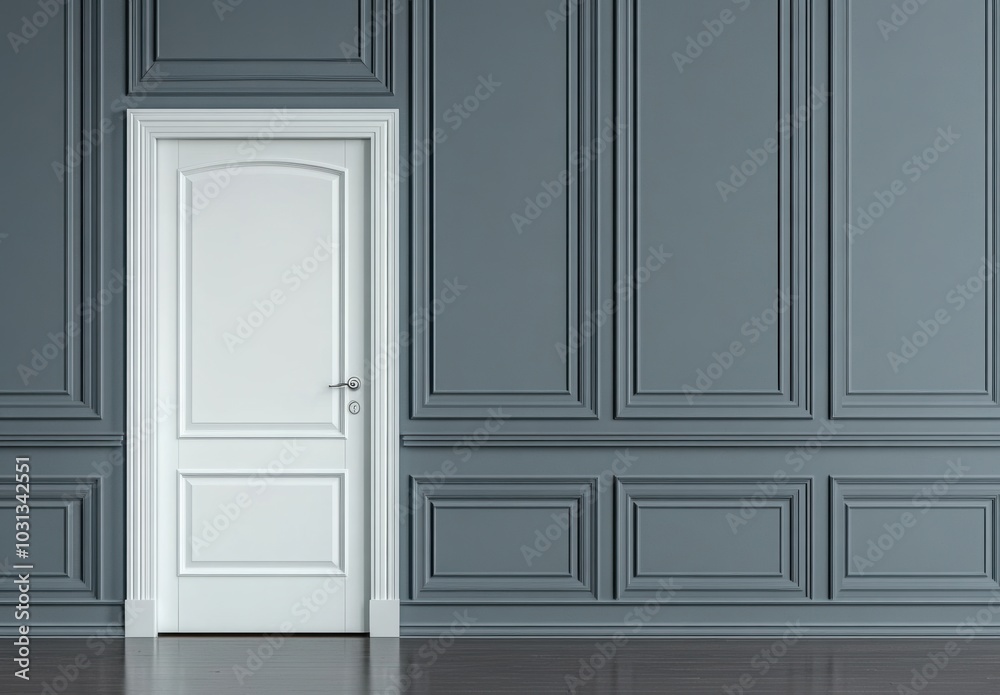 White Door Grey Wall.