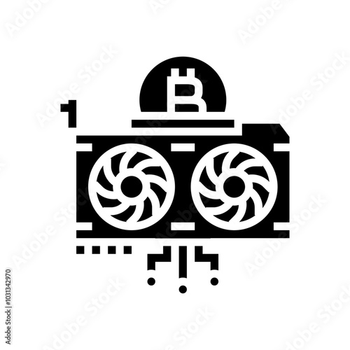 gpu cryptocurrency mining glyph icon vector. gpu cryptocurrency mining sign. isolated symbol illustration