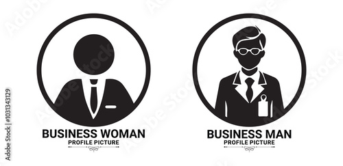 Set of vector avatar profile icon in silhouettes.men and women with business avatar profile picture.