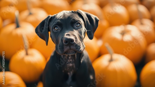 Puppy Pumpkin Patch. photo